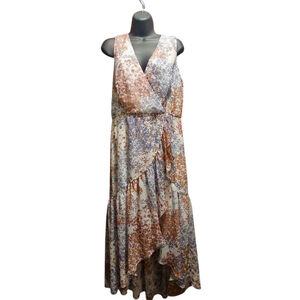 Maison Tara Women's Floral Sleeveless Tiered Midi Dress - Size 12 - JC409